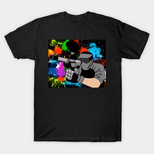 Colorful Paintball Motif T-Shirt